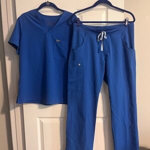 Royal Blue Scrub Top and Pants Set